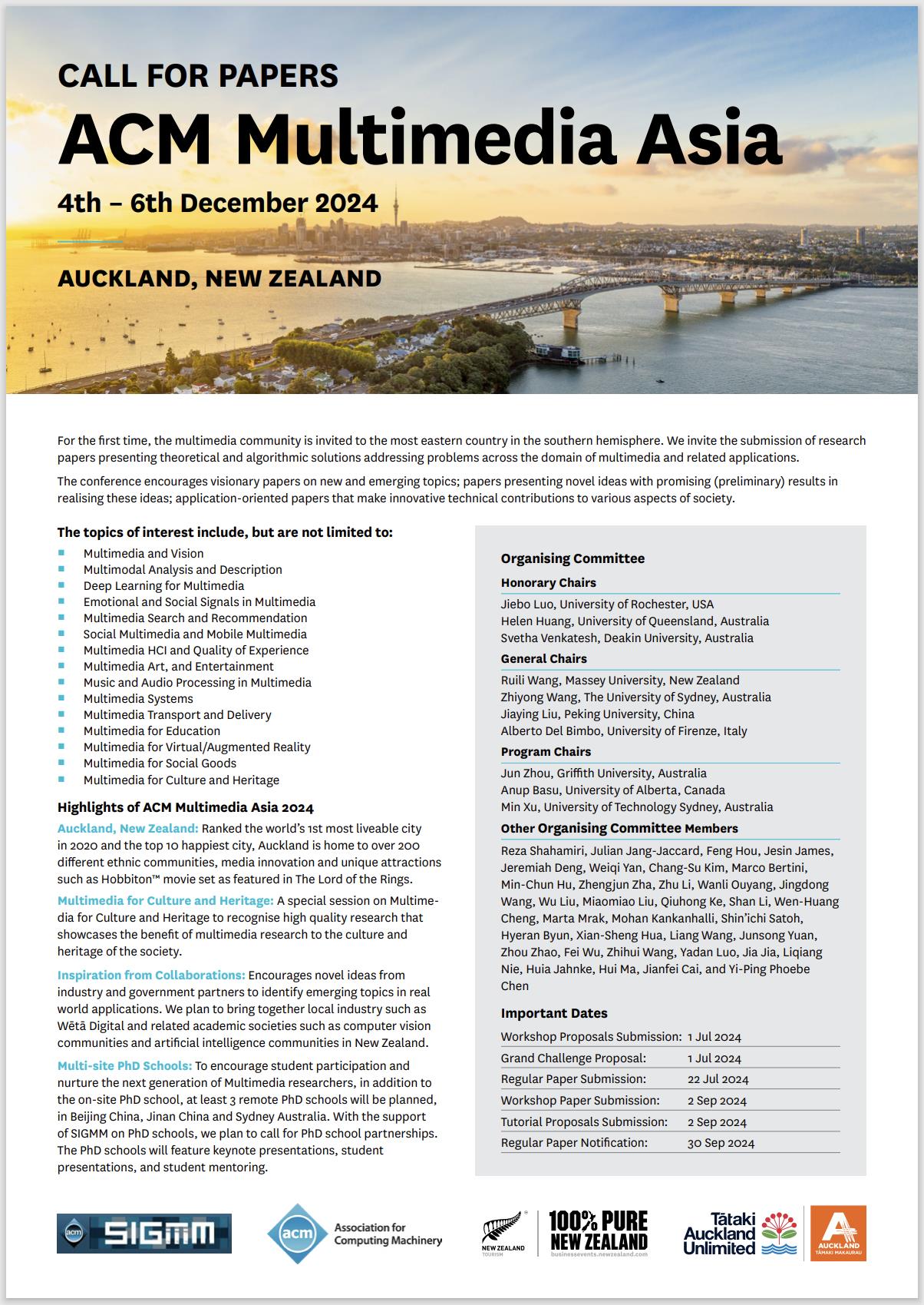 Invitation to Host ACM Multimedia Asia 2025 ACM SIGMM the Special